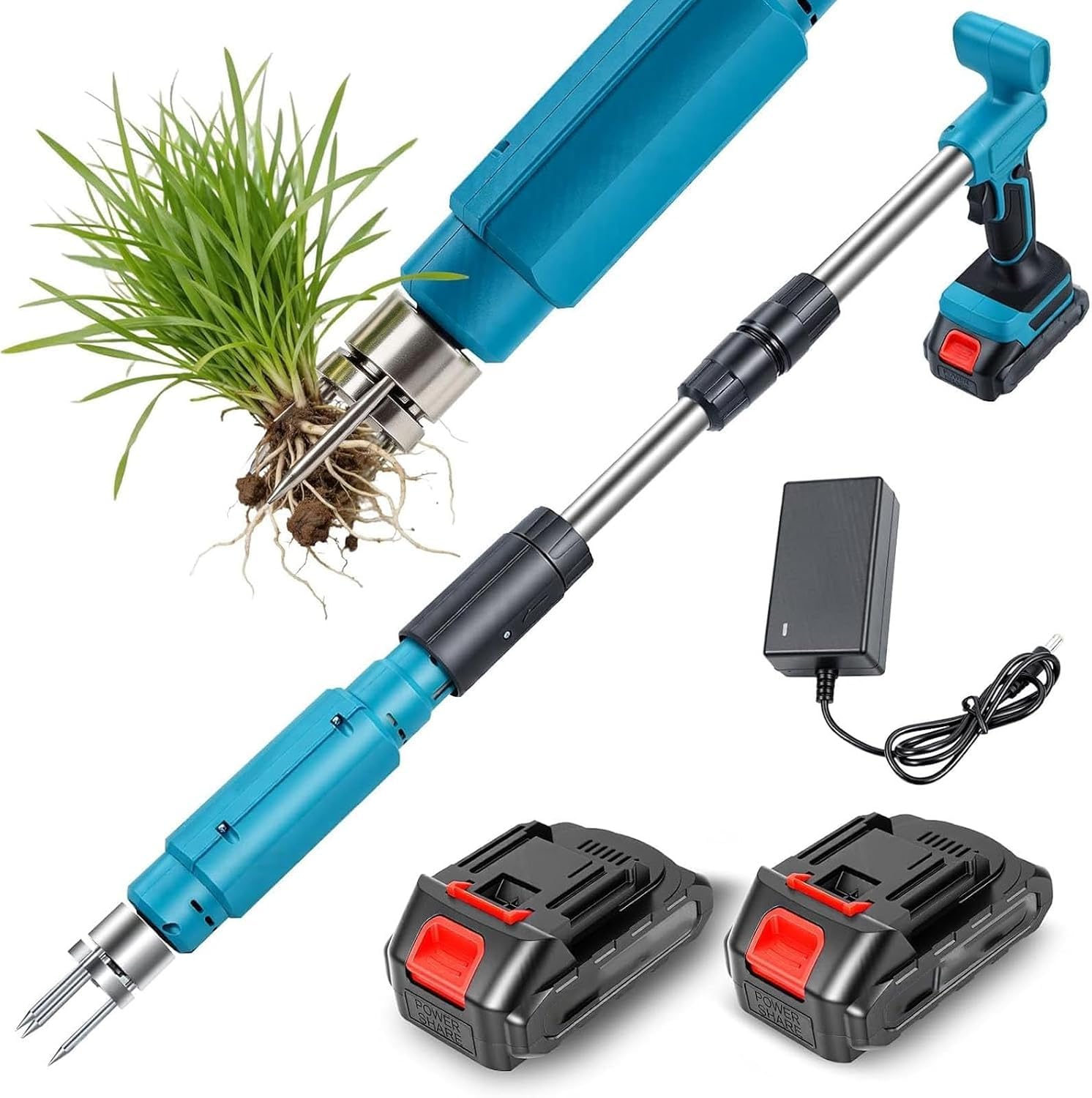 Herramienta eléctrica de deshierbe, cabeza de acero de 3 garras con mango ajustable