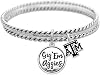 Texas A&M Gig Em Aggies Twist and Shout Silver Bracelet Jewelry TAMU