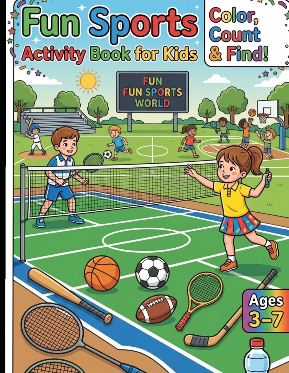 Fun Sports Activity Book for Kids: Color, Count & Find – A Sports Adventure for Ages 3–7: Color, Count & Find – A Sports Adventure for Ages 3–7