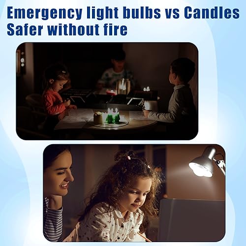 Miniatura 5 de Mudder 15 bombillas LED recargables de emergencia para cortes de energía en el hogar, bombilla de batería blanca suave cargable 1200mAh batería de