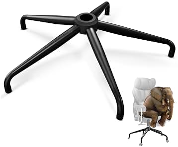 Sytopia Base de silla giratoria cruzada de 28 pulgadas, patas de metal resistentes de 6.7 pulgadas de alto (capacidad de 2600 libras), parte inferior universal de silla de oficina con cilindro de gas