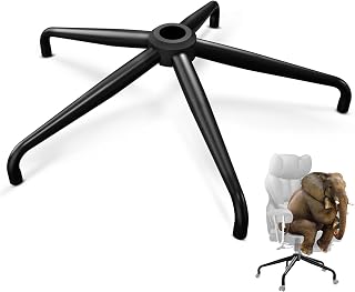 Sytopia Base de silla giratoria cruzada de 28 pulgadas, patas de metal resistentes de 6.7 pulgadas de alto (capacidad de 2600 libras), parte inferior universal de silla de oficina con cilindro de gas