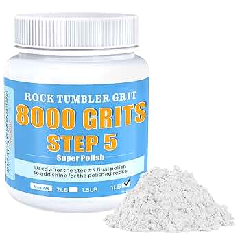 Polly Plastics Rock Tumbler Media Grit Refill, Pre-Polish 500 Silicon Carbide Grit, Stage 3 For Tumbling Stones (2 Pack) (1 Lb