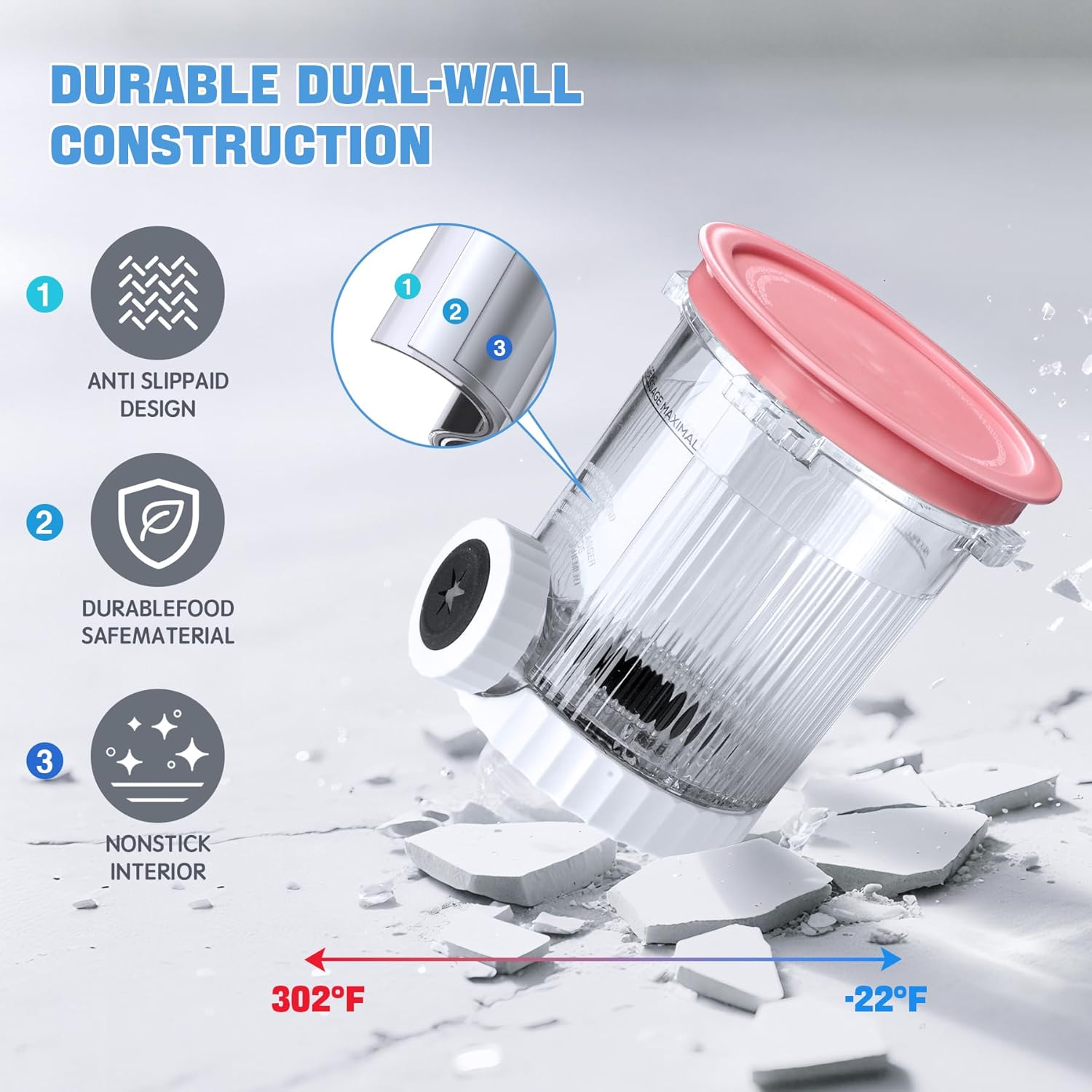 GuanQiao 4 Pack Creami Swirl Pints & Lids for Ninja, Compatible with NC700 Series Ninja Swirl Ice Cream & Soft Serve Makers, with 4 Spoons & 64 Writable Labels, BPA-Free & Dishwasher Safe, Pink Lids