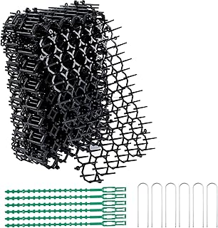 12 Pcs 8.47 x 6.3inch Cat Scat Mat with Plastic Spikes Cat Deterrent Mats Scat Mat for Cats Pest Prickle Strips from Digging, Include 6 Staples and 6 Zip Ties