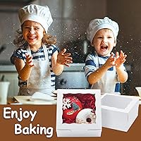 Vista 8 de 20 piezas Cajas de galletas de 5x5x2.5 pulgadas con ventana Cajas de panadería Caja de postre Caja para fresas cubiertas de chocolate para boda