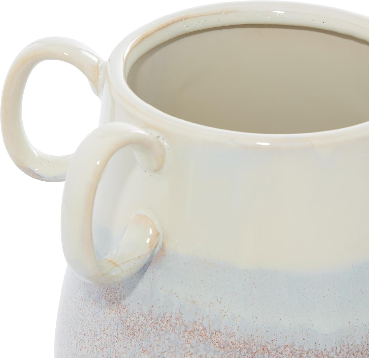 The Novogratz Ceramic Vase with Handles, Set of 2 12", 8"H, White