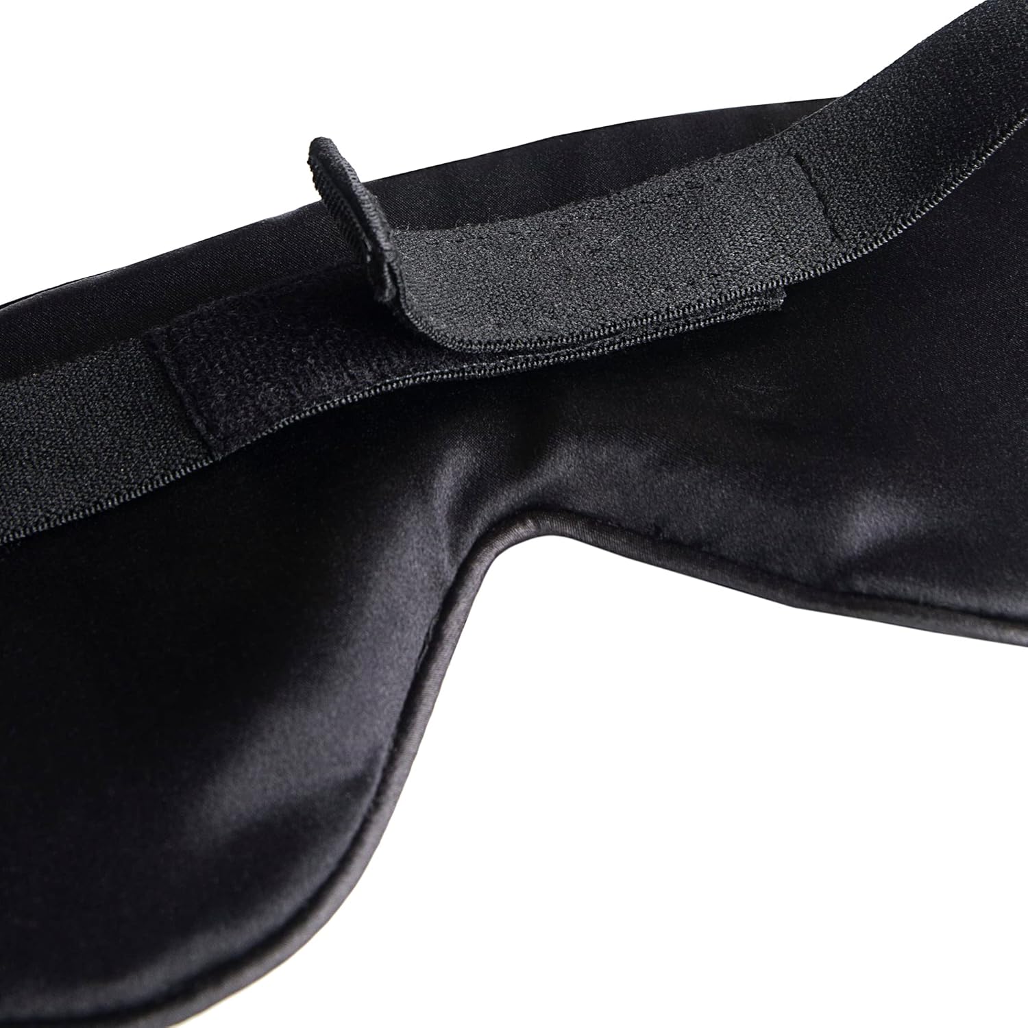 Silk Sleep Mask - Mulberry Eye Masks for Sleeping, Luxury & Comfortable Face Blackout Cover for Women & Men with Adjustable Non - Slip Strap, Elastic Light Blocking (Black 3.0)