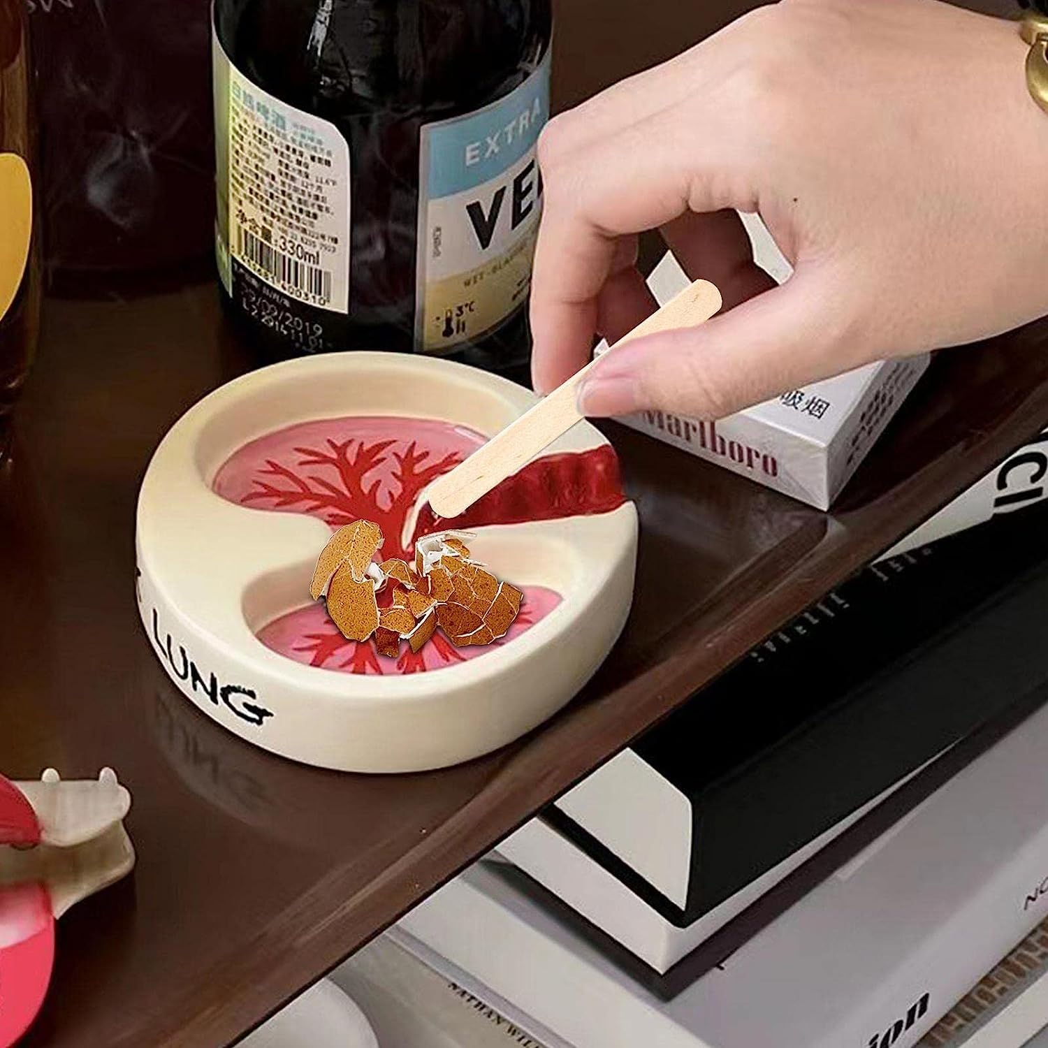 Amazon.co.jp: ピンク肺灰皿 - 肺の形の灰皿 - ユニークな樹脂