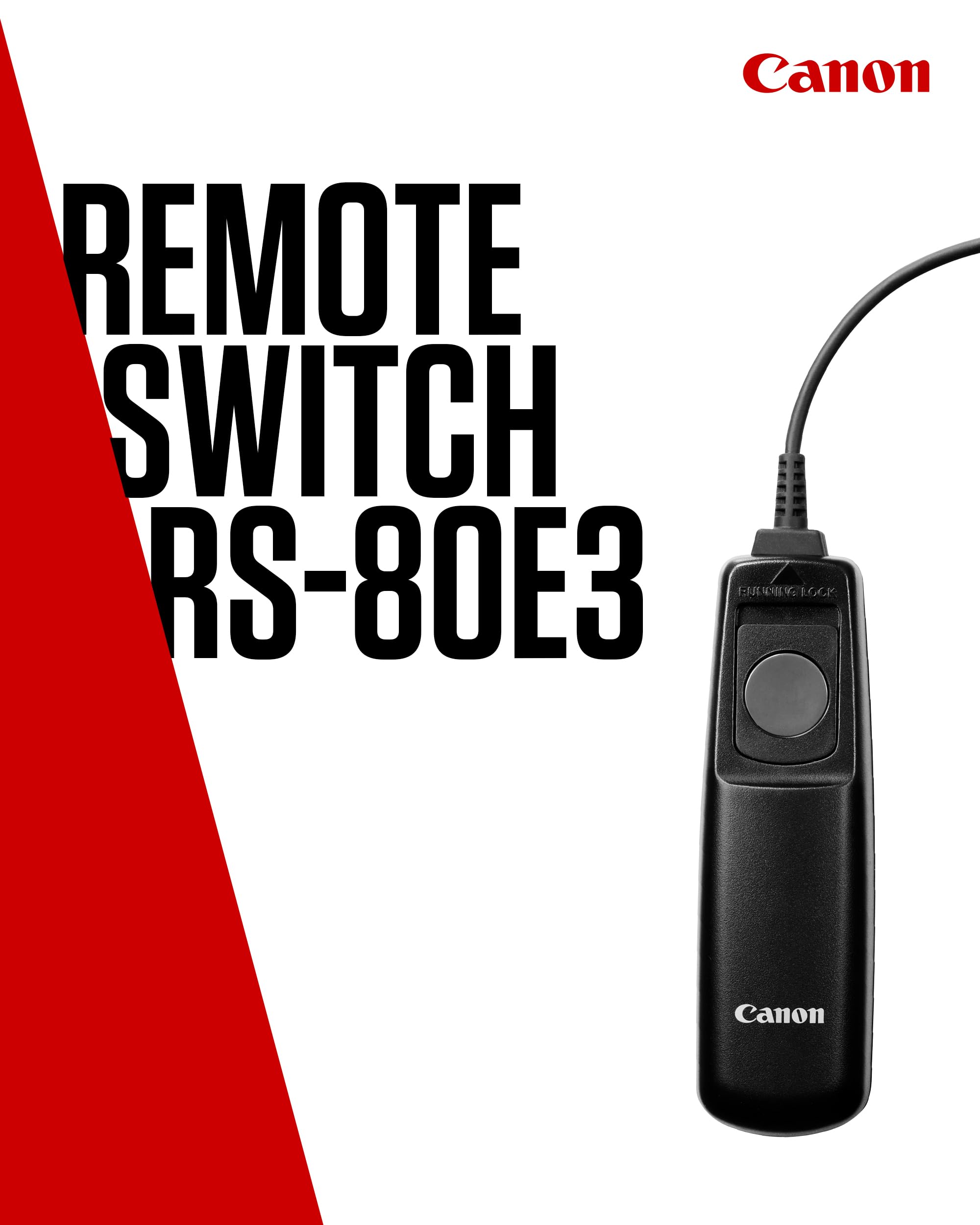 Télécommande Canon RS-80E3 - Contrôle d'Obturation Amélioré - Idéal pour la Longue Exposition, la Macro & la Photographie sur Trépied - Compatible avec Les Appareils Photo Canon EOS Hybride & Reflex