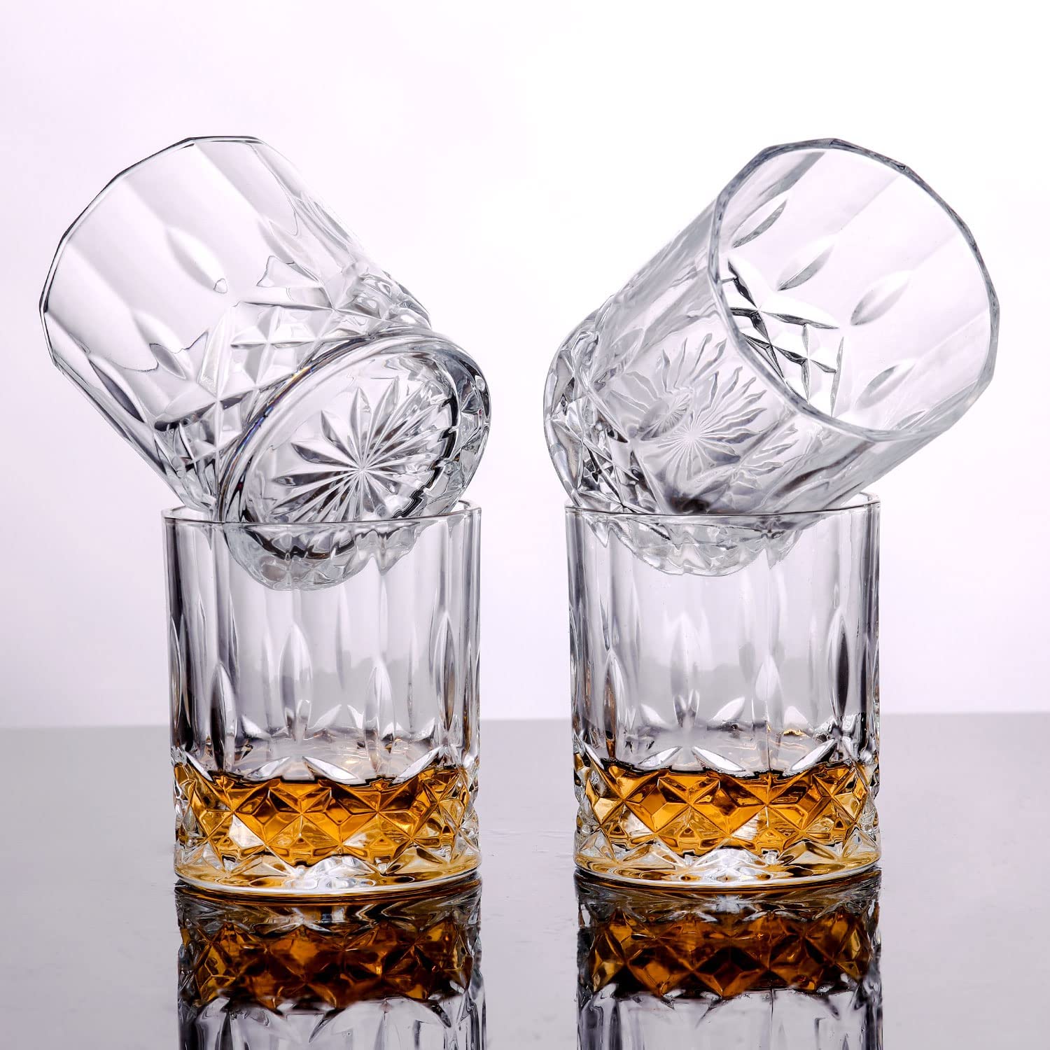 Doeek Whiskey Glasses Set of 6 300ML/10OZ,Premium Scotch Glasses