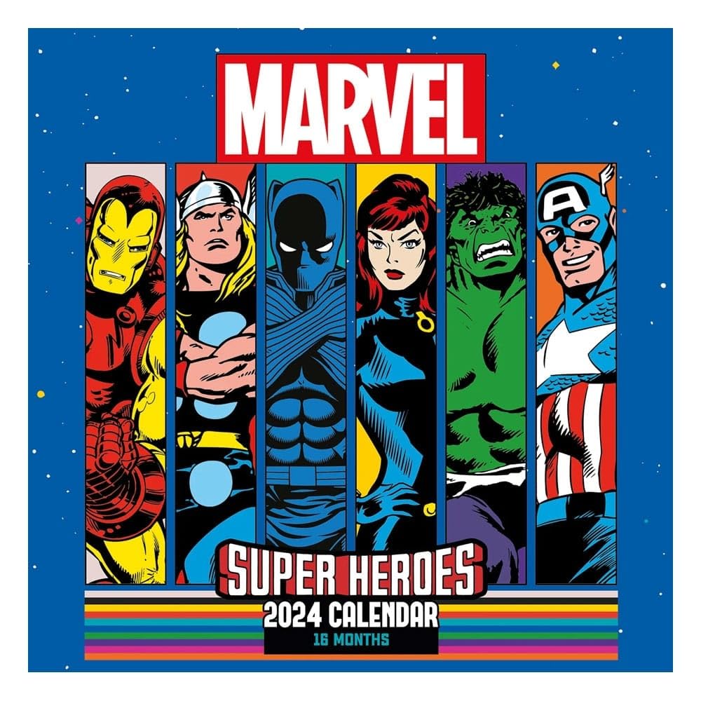 Marvel Comics Calendar 2024 - Month to a View Planner 30cm x 30cm, Marvel Gifts for Men and Women, Marvel Gifts for Boys and Girls, Kids Calendar - Official Merchandise