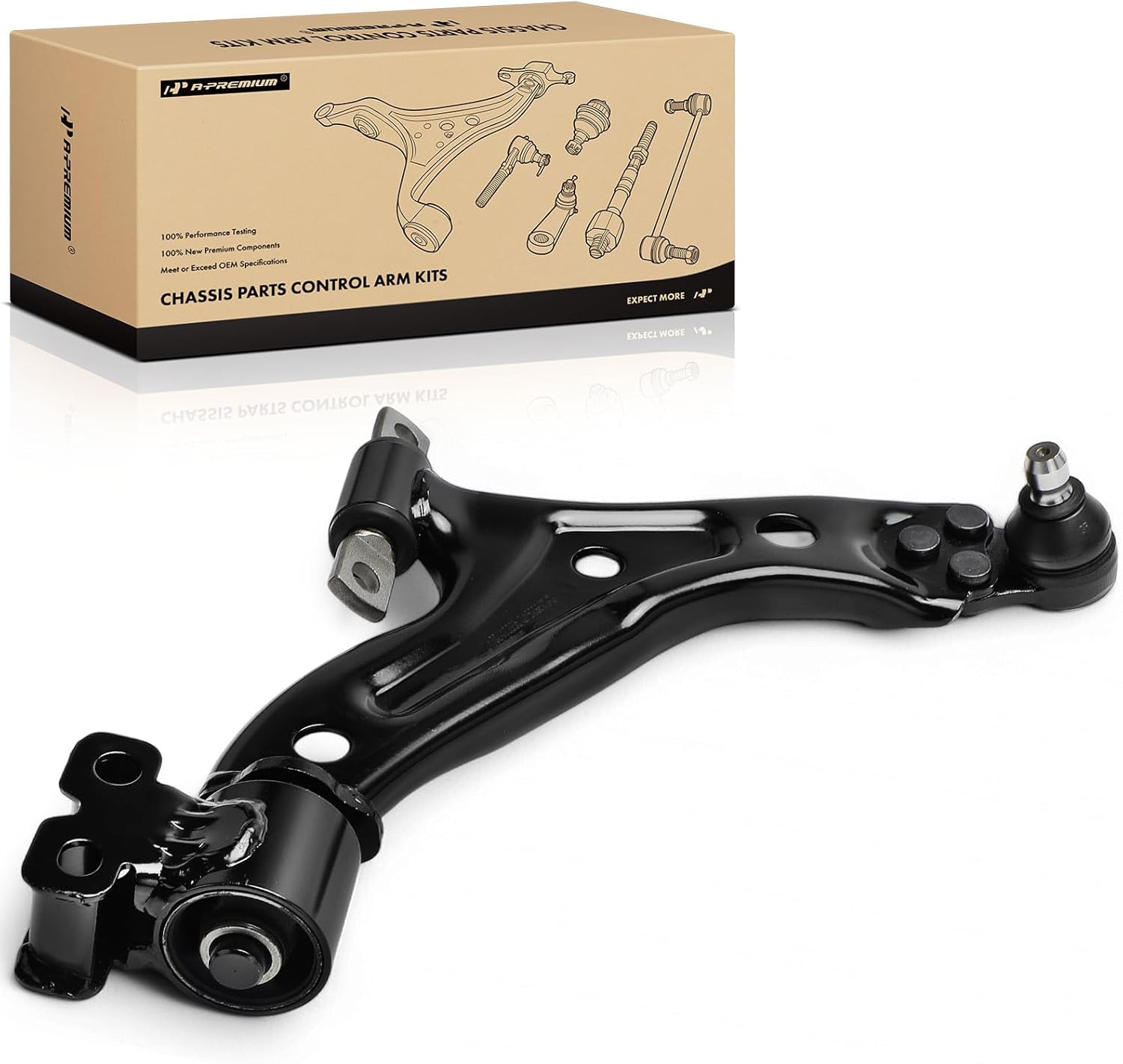 A-Premium Front Right Lower Control Arm, with Ball Joint & Bushing, Compatible with Chevrolet Spark 2016-2022