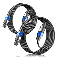 Vista 1 de Paquete de 2 cables de audio Speakon a Speakon de 100 pies, cable de audio profesional de 12 AWG con bloqueo giratorio