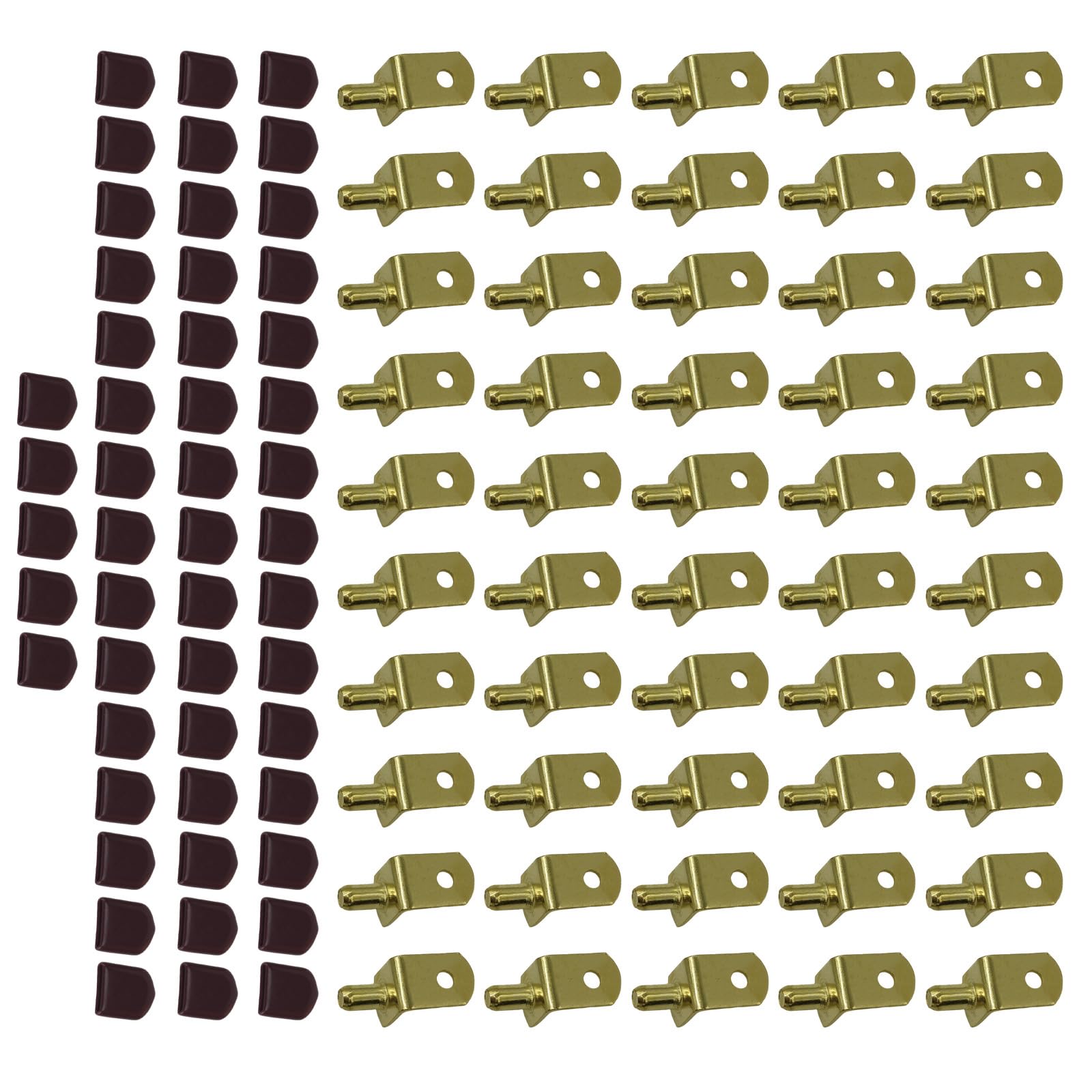 50Pcs Metal Shelf Brackets Stoppers Hole Punches Shelf Pins for Glass Kitchen Cabinet Bookcase Closet Furniture Shelves L Shaped Metal Peg