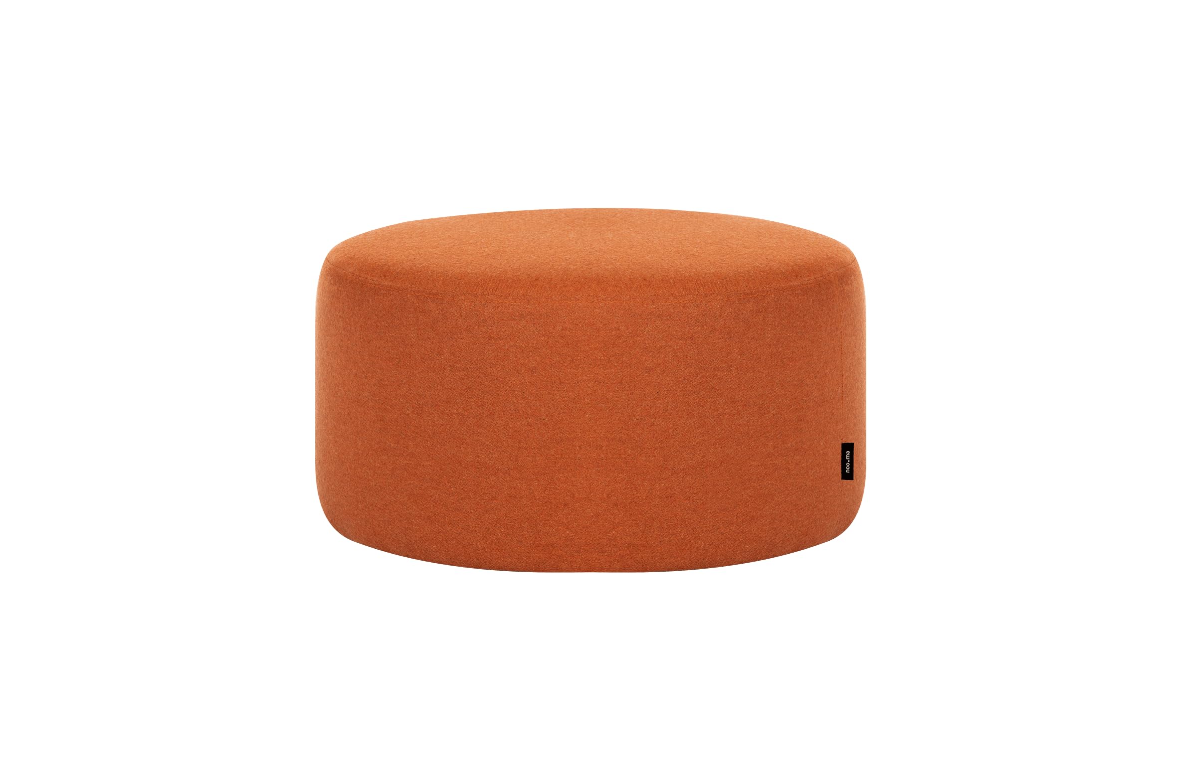 sanct Round Ottoman Pouffe, Modern Fabric Footstool, Black (Orange)-image-38