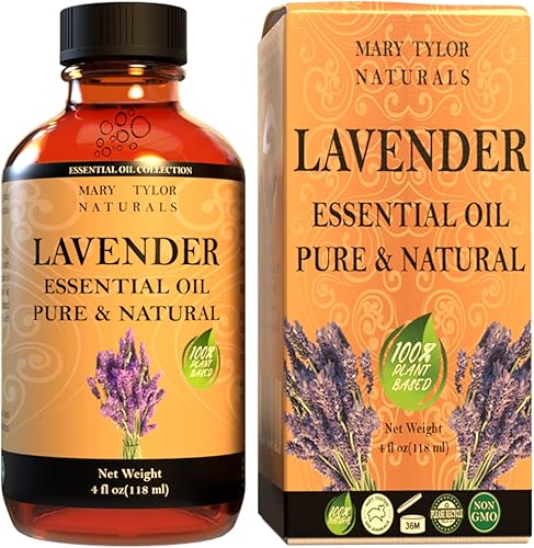 Aceite esencial de lavanda 4 onzas grado terapéutico superior de la marca Mary Tylor Naturals 100 puro y natural perfecto para aromaterapia Aceite esencial de lavanda 4 onzas grado terapéutico superior de la marca Mary Tylor Naturals 100 puro y natural perfecto para aromaterapia