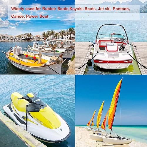 Miniatura 8 de Cuerda de amarre para muelle de amortiguación, 4 piezas de 3.5 a 5.5 pies para barco, PWC, moto acuática, pontón, kayak, canoa, SeaDoo