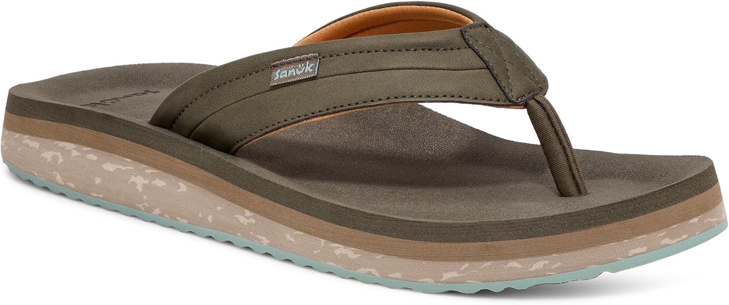 Sanuk Mens Tide Rush | Flip Flops for Men | Mens Sandals | Beach Sandals | Supportive & Lightweight | Comfort Footbed