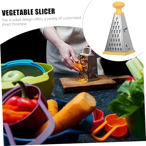 Miniatura 7 de Caja Rallador 9 Pulgadas Torre Diseño Multiusos Verduras Frutas Cortador Fácil Limpiar Amarillo Rallador De Verduras
