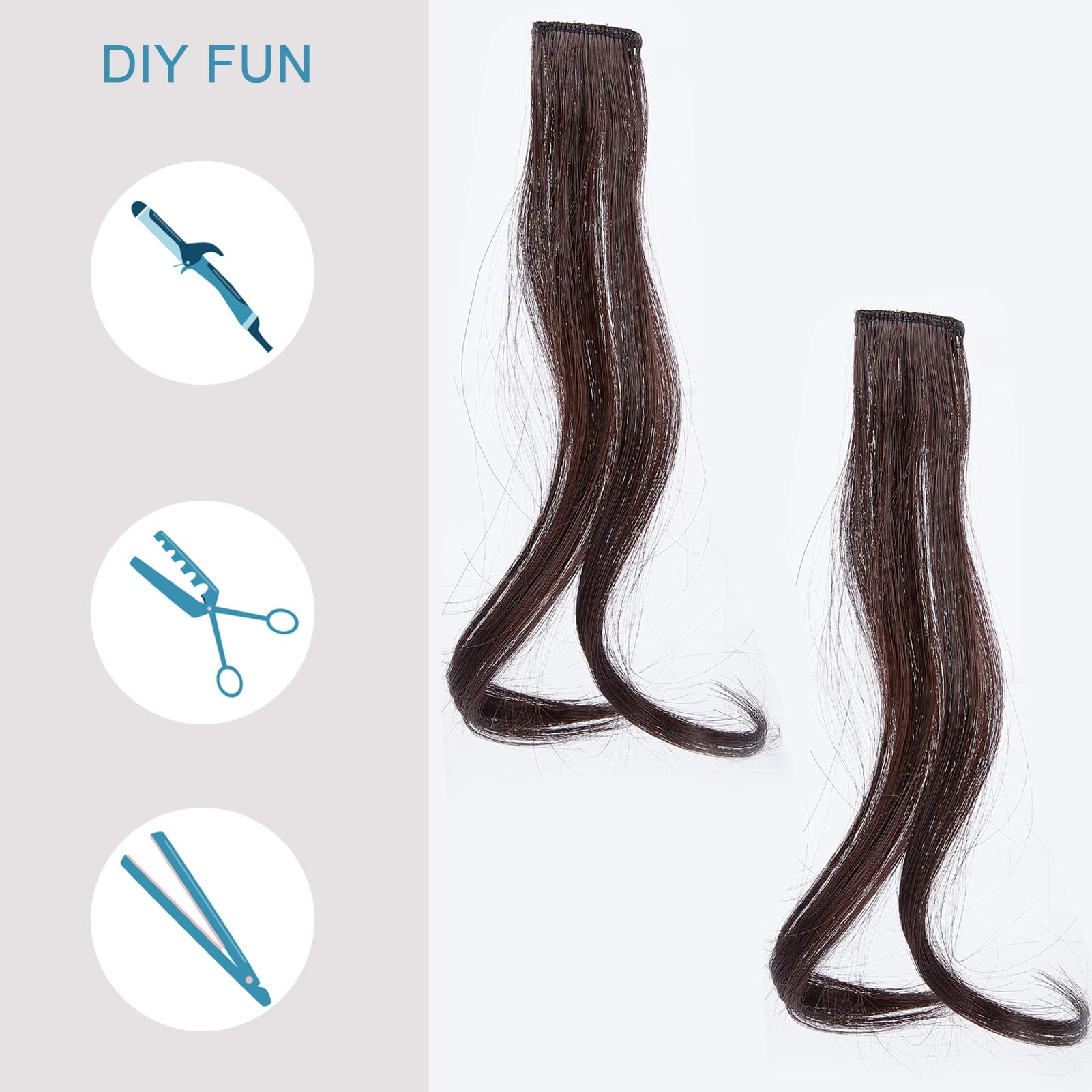 Clip-In Pony Seitlicher Pony – Dunkelbraun, 25 Cm, Aus Simuliertem Echthaar, Für Natürlichen Look