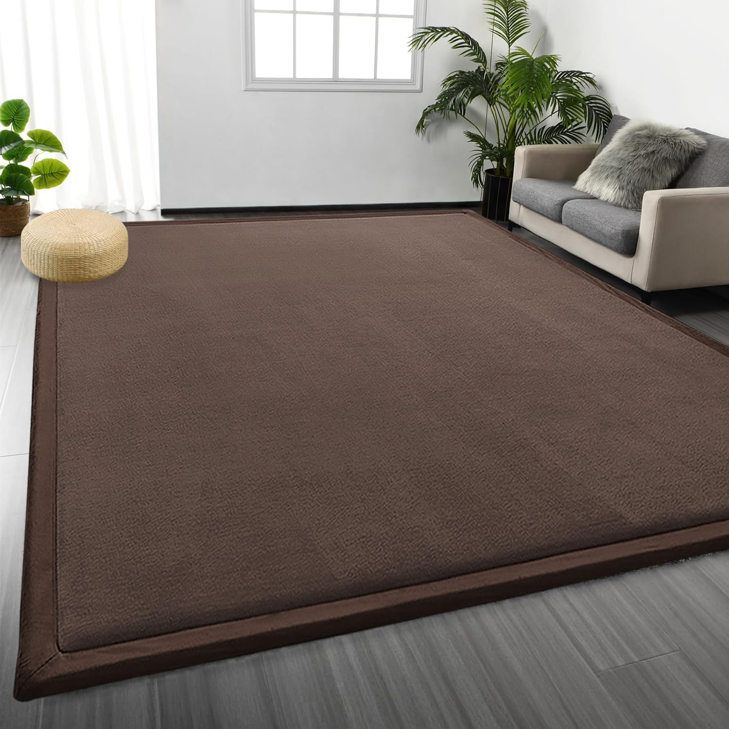 Tapis en velours éponge de qualité supérieure | Revêtement de sol épais salon 150x150