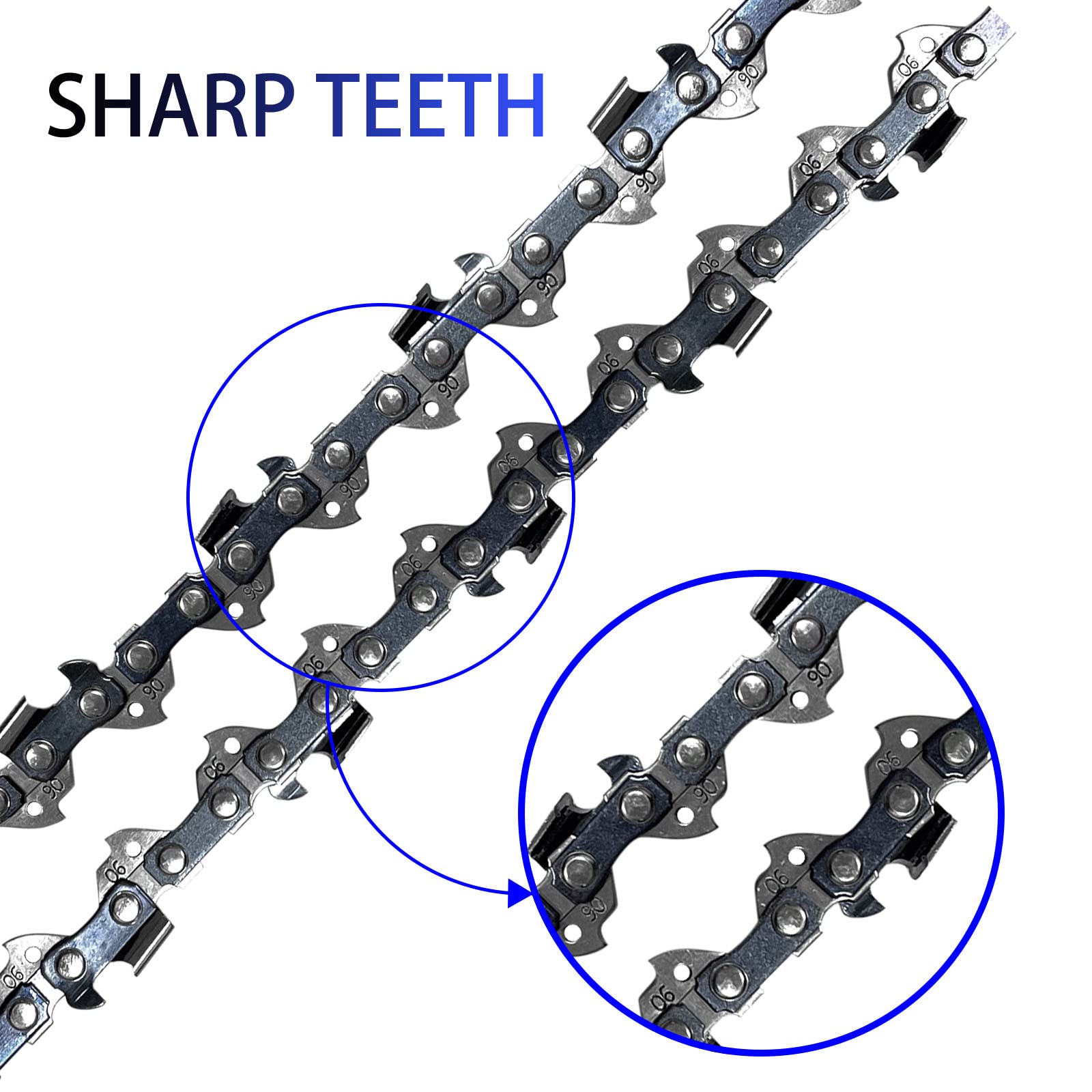 V-MODEST 3-Pack 8" Pole Saw Chain – 3/8" LP, 33 Drive Links, .043 Gauge – Fits Worx, RYOBI, Makita, Milwaukee