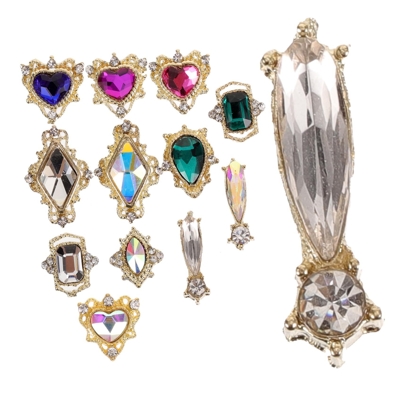 5 Set Crystal Love Diamond Decoration Abbagliare Unghia Cristalli Gemme Per Unghie Per Nail Art Uv Trucco Borchie Per Unghie Gioielli Per Unghie Shinestones Di Nail Art Kit Strass