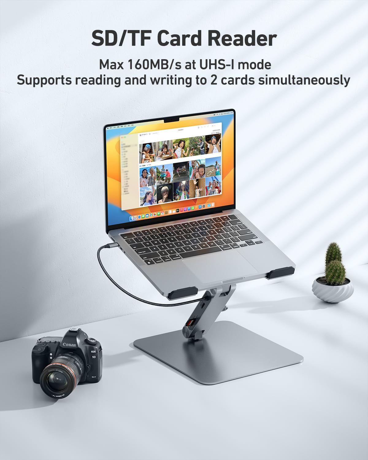 BENFEI Support pour ordinateur portable avec Station d'accueil USB C 7en1, HDMI 4K@60Hz, 100W PD, 10Gbps USB C 3.2 & USB A 3.2 Compatible MacBook Pro Air iPad Pro XPS Thinkpad