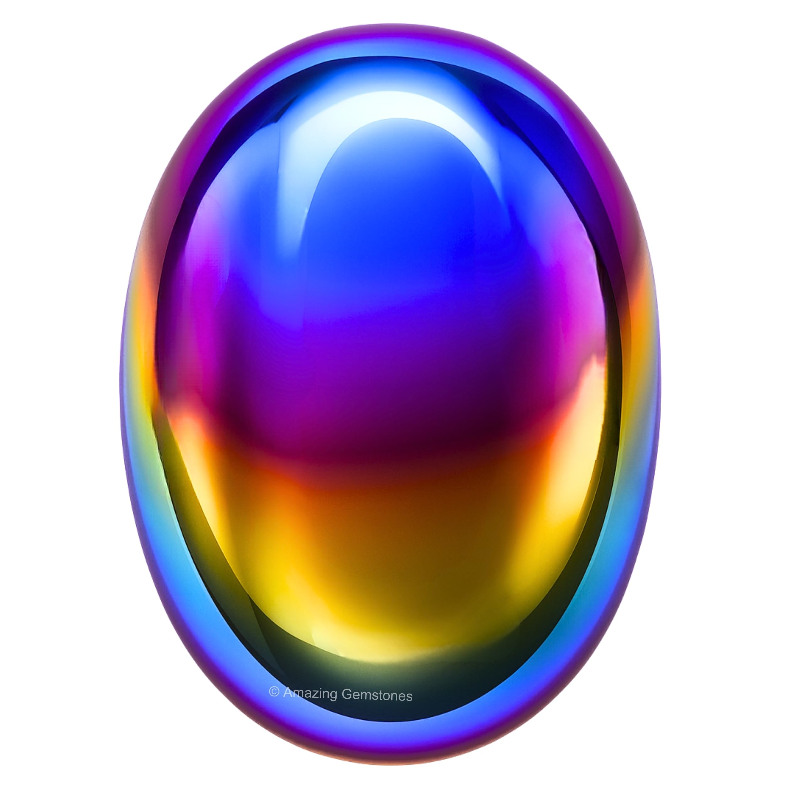Titanium Aura Quartz Crystal Palm Stone, 45-50mm Large Healing Crystal