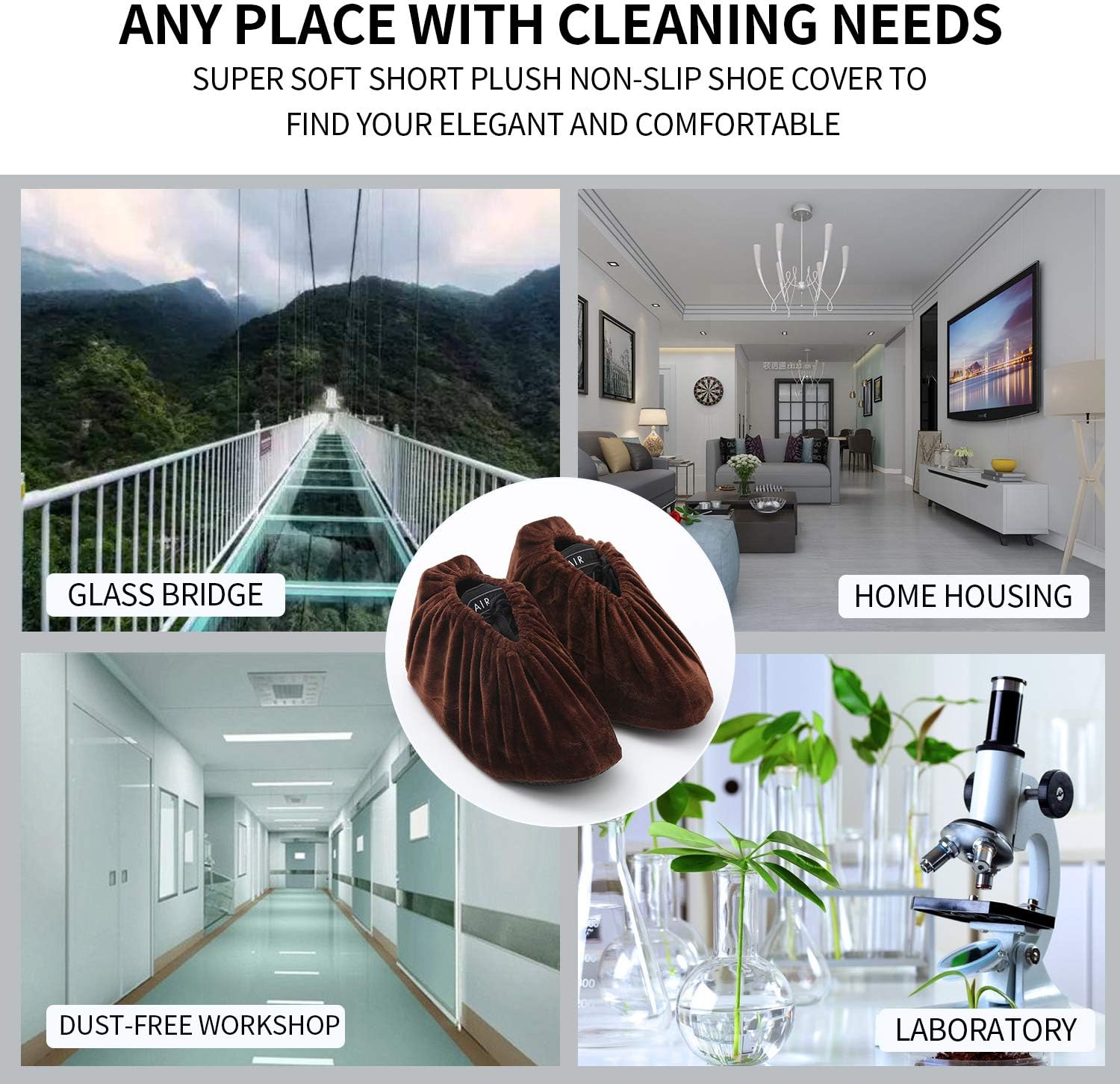 5 Pairs Reusable Non Slip Shoe Covers, Premium Soft Washable Thickened Boot Shoe Covers for Household, Office, Laboratory - Image 7