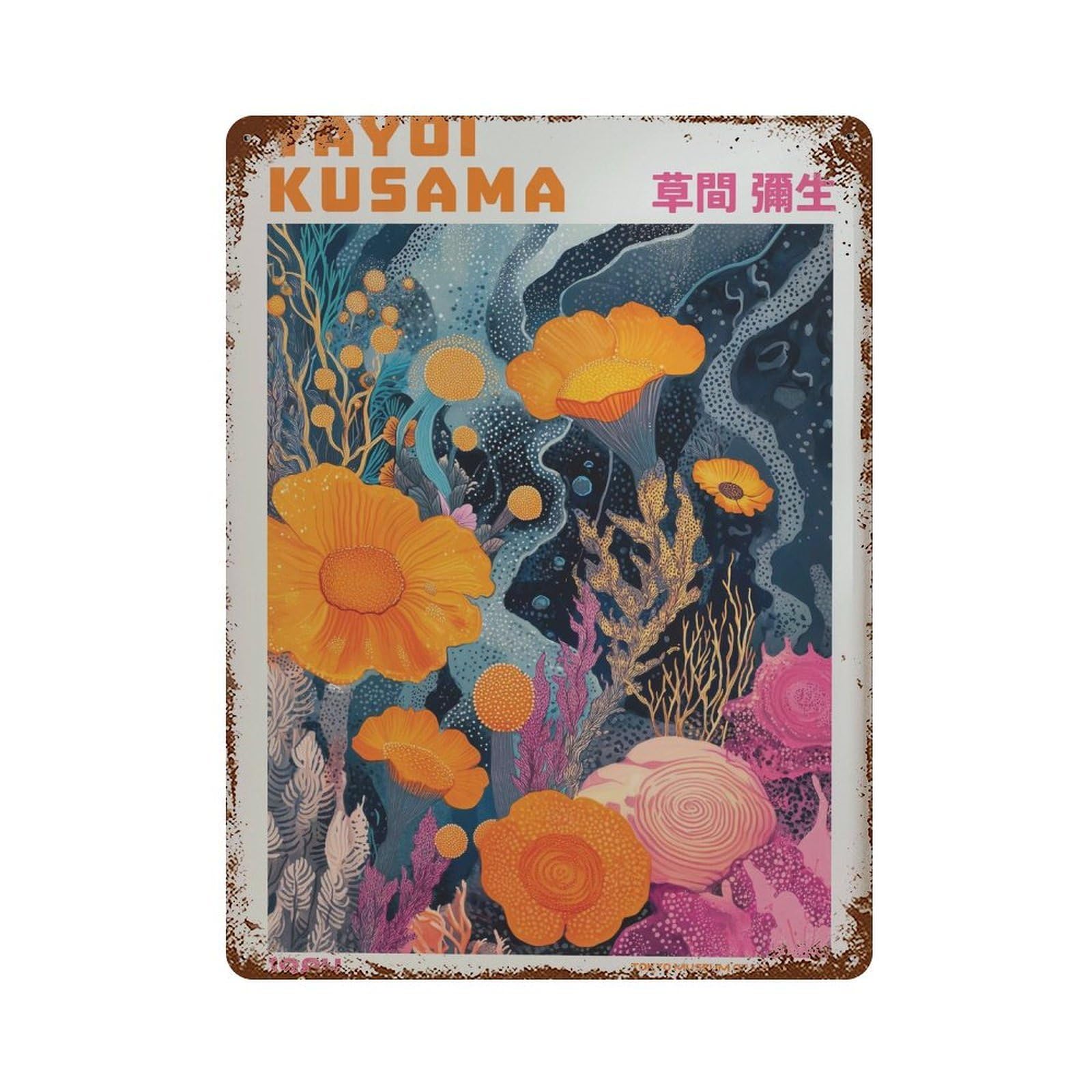 xiaoxiaoshen Yayoi Kusama Modern Maximalist Japandi Livingroom. Exhibition Wall Decor Art Metal Tin Poster Modern Home Decor Art Home Bar Shop Decorations Vintage Sign 40x30cm