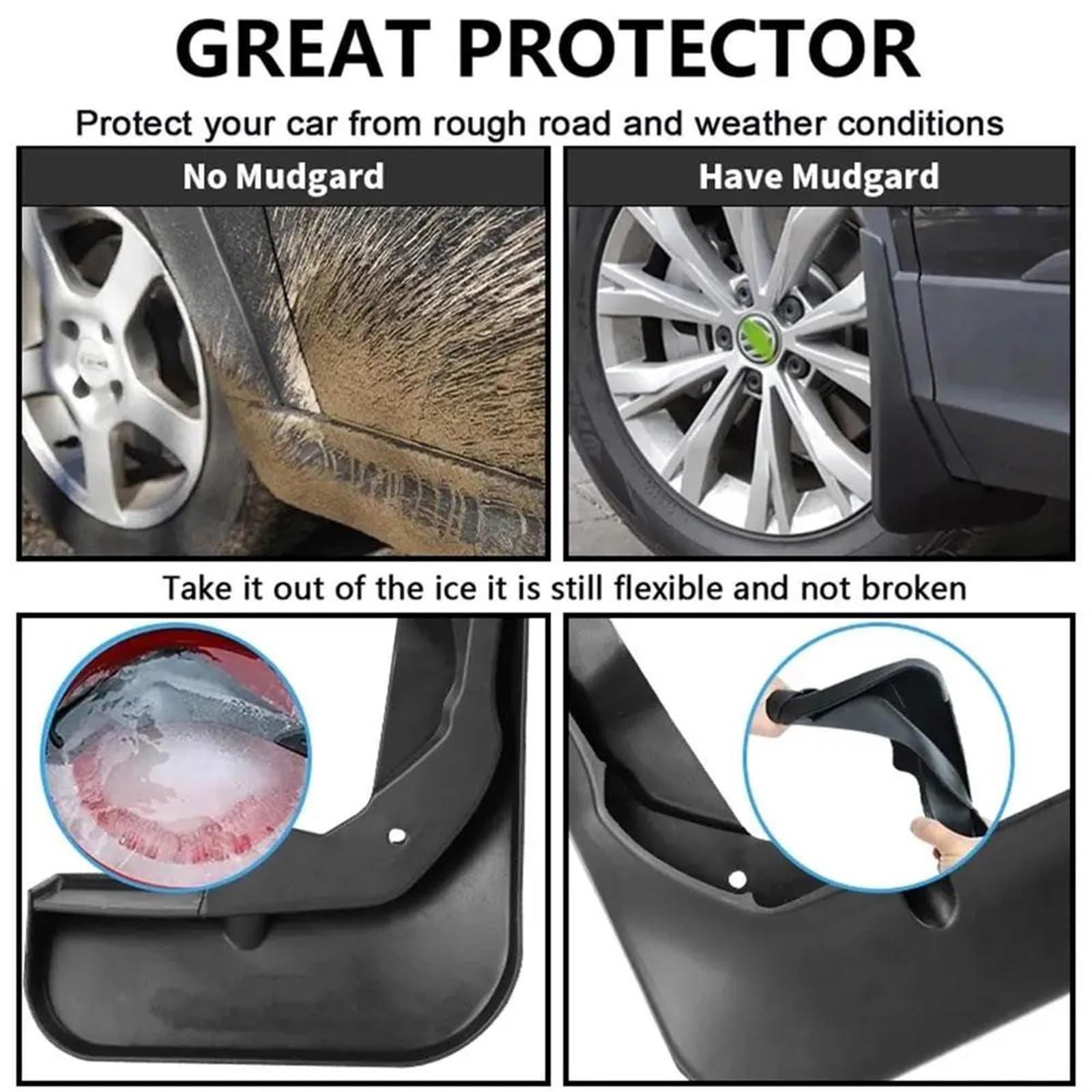 4 stks Spatlappen voor Hyundai Kona 2018-2020, Splash Guards Spatbord Voor Achter Spatborden Splash Styling Carrosserie Wiel Accessoires