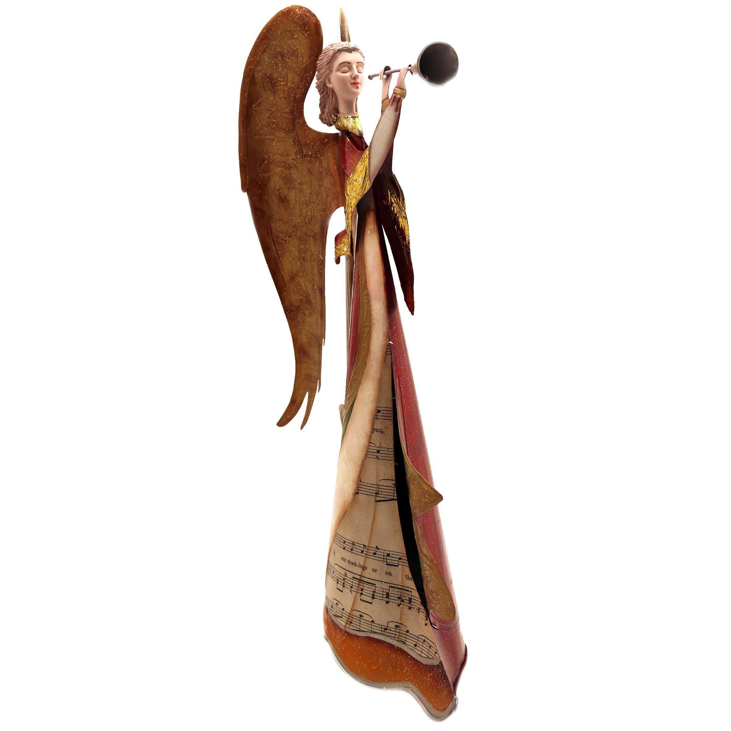 Gall&Zick Engel, Dekofigur, Weihnachten, Weihnachtsfigur, (Rot mit Trompete)