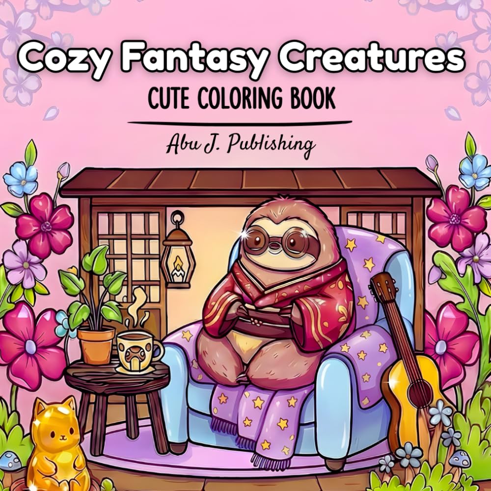 Cozy Fantasy Creatures: Cute Coloring Book for Adults and Teens Featuring Charming Magical Characters with Bold and Easy Stress Relief Designs (Cozy Coloring Books)