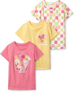 Garanimals Baby & Toddler Girl T-Shirt, Size 0-6T, Multi-Pack