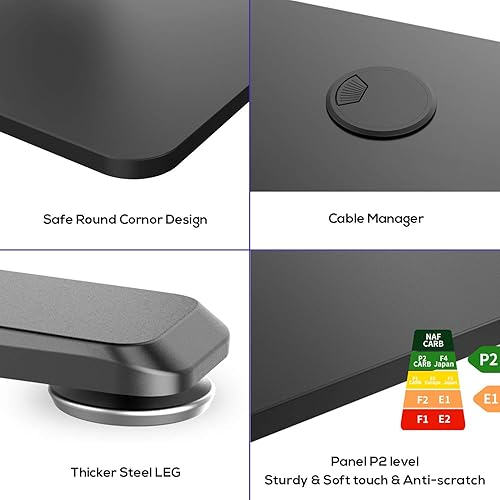 Miniatura 6 de It's_Organized Computer Desk 47 inch PC Laptop Table Workstation Sturdy I Shaped Leg Modern Home Office Gaming Desk for Study and Gaming,Black