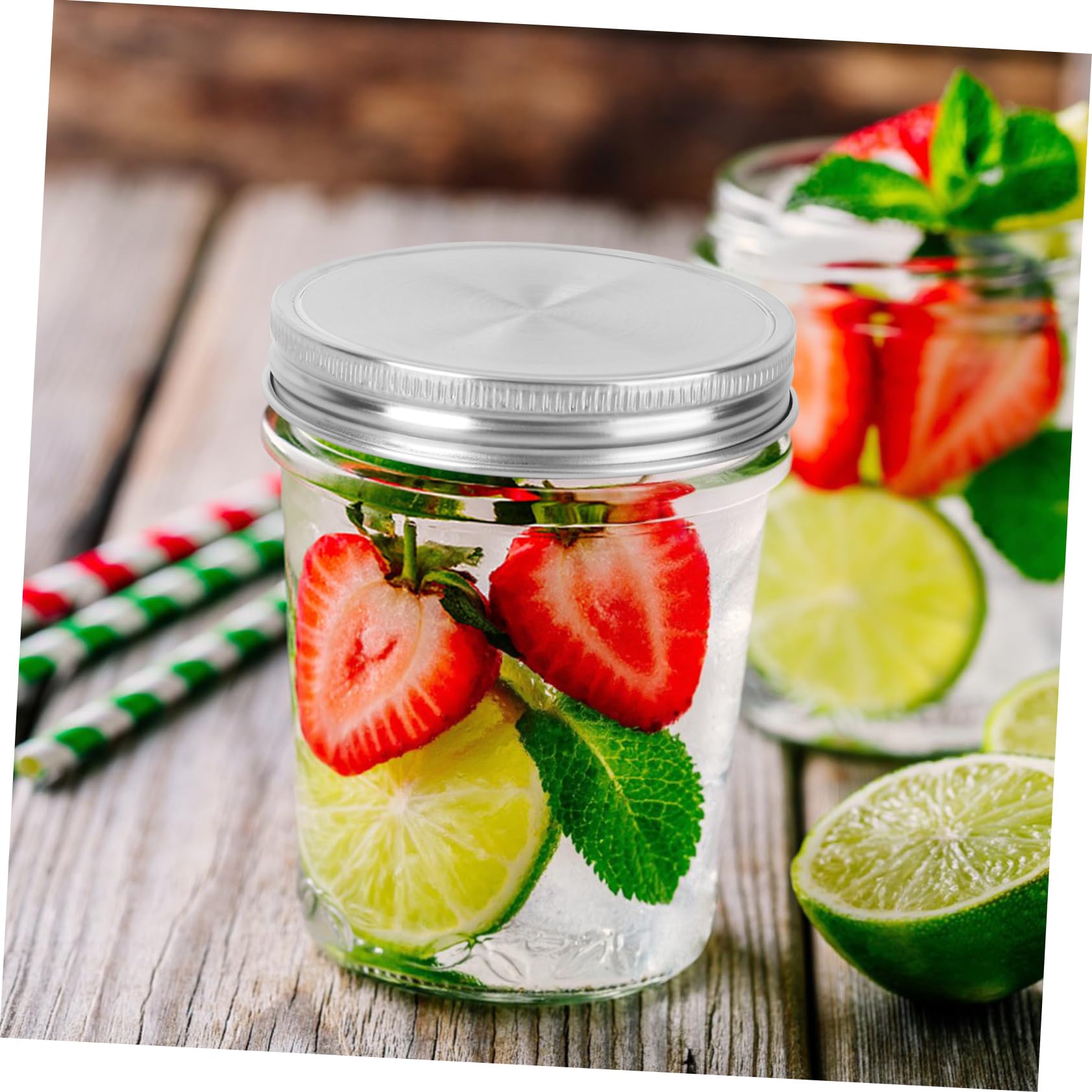 LIFKOME 12pezzi Coperchio Sealing Acciaio Inossidabile Con Guarnizione Silicone e Pratico Per Barattoli Da Cucina Per Conservare Alimenti Freschi