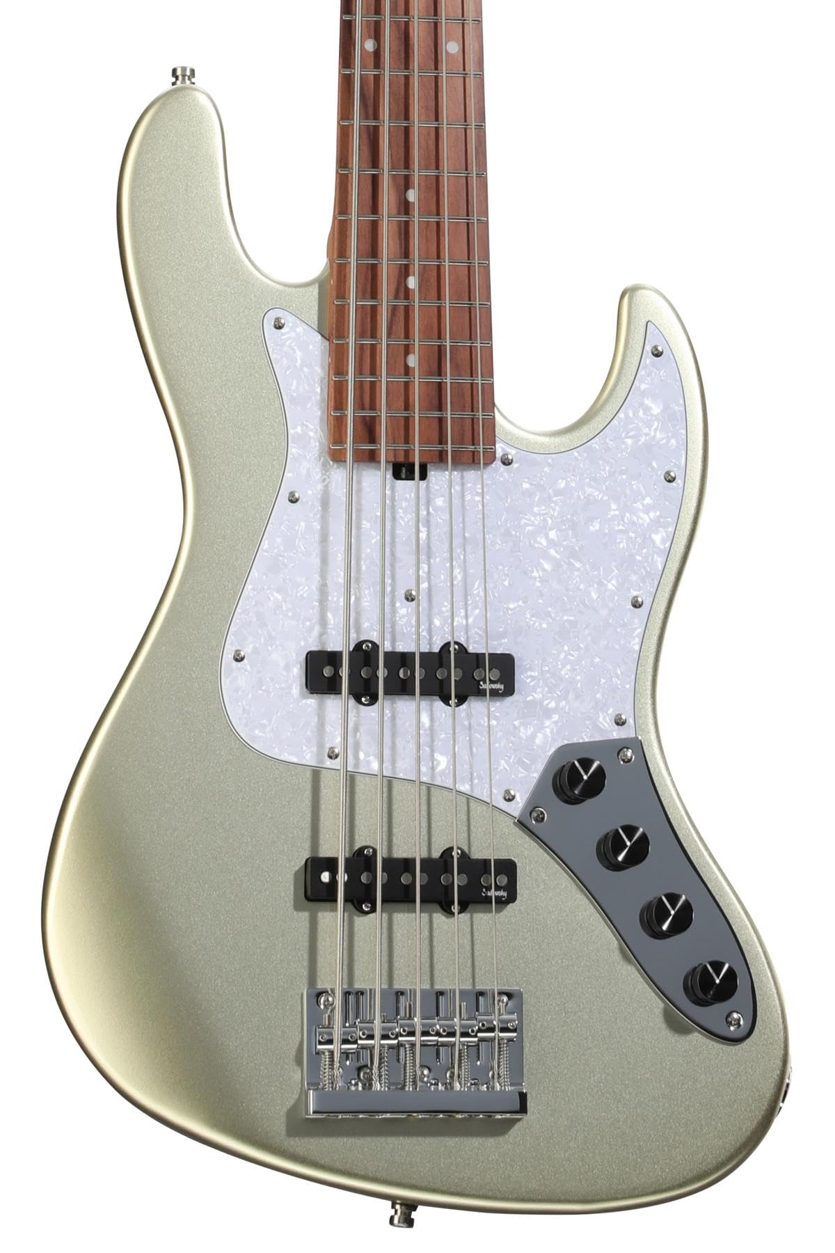Sadowsky MetroExpress Vintage JJ 5-string Bass Guitar - Solid Champagne Metallic, Morado Fingerboard