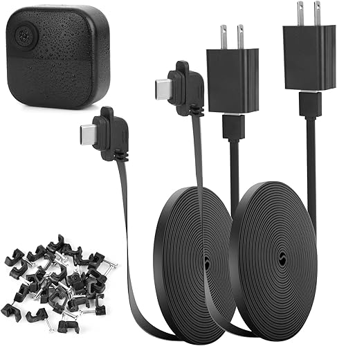 iTODOS Paquete de 2 cables de alimentación de 10 pies y adaptadores compatibles con Blink Outdoor 4 (4. generación), cable de alimentación