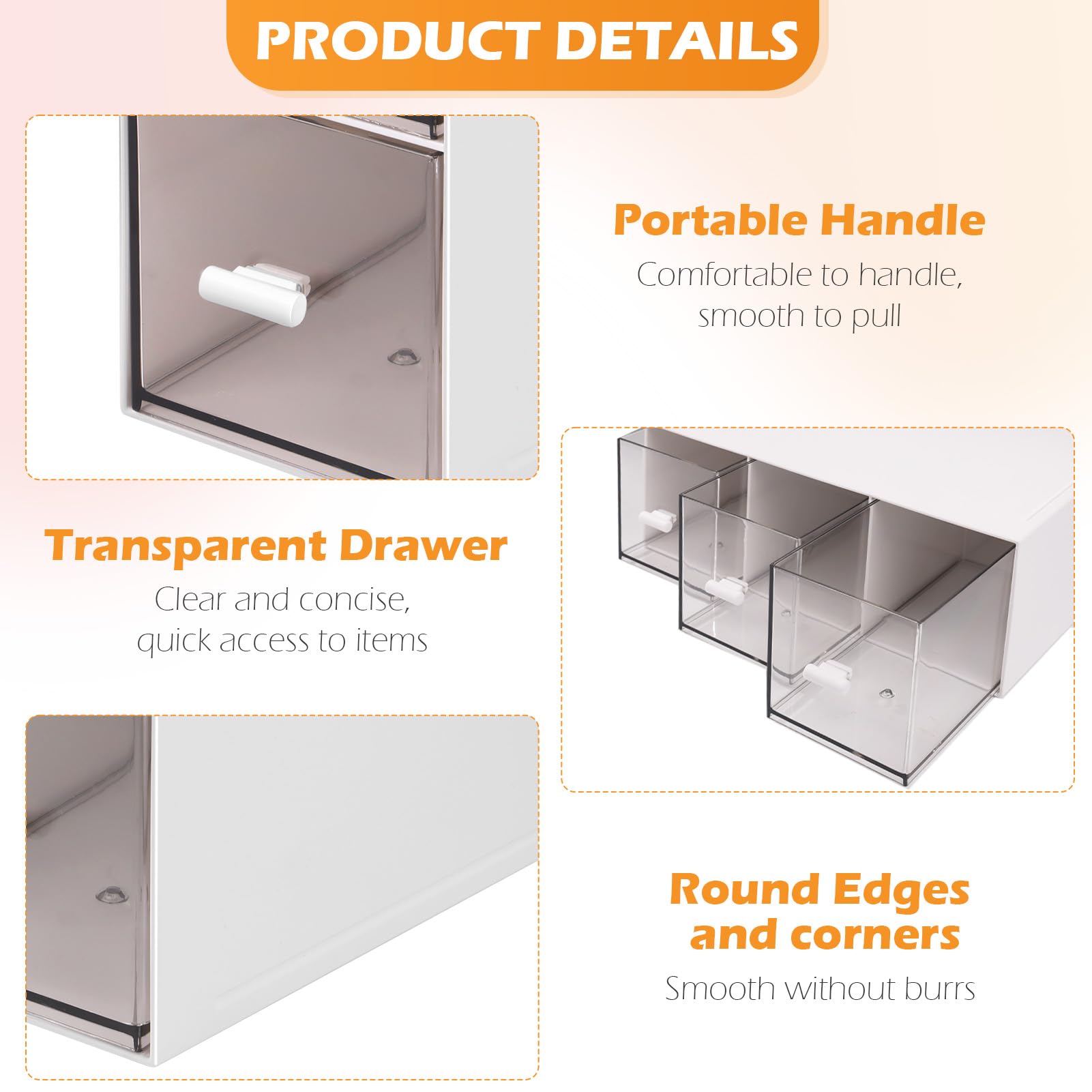 FoiiLiio organizador de té, caja de té apilable, organizador de bolsitas de té para guardar bolsitas de té, café, etc, caja de plástico para guardar té (blanco-3drs)