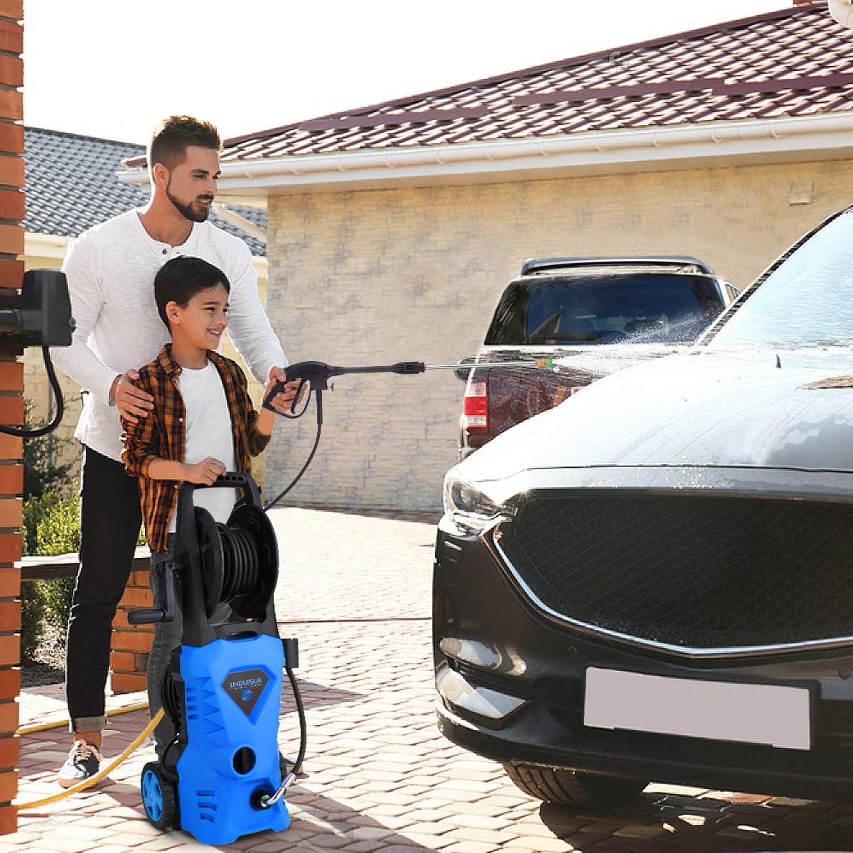 WHOLESUN 3000PSI Pressure Washer Electric 1.8GPM 1600W High Power Washer Machine with Spray Gun & 5 Nozzles (Blue) : Patio, Lawn & Garden