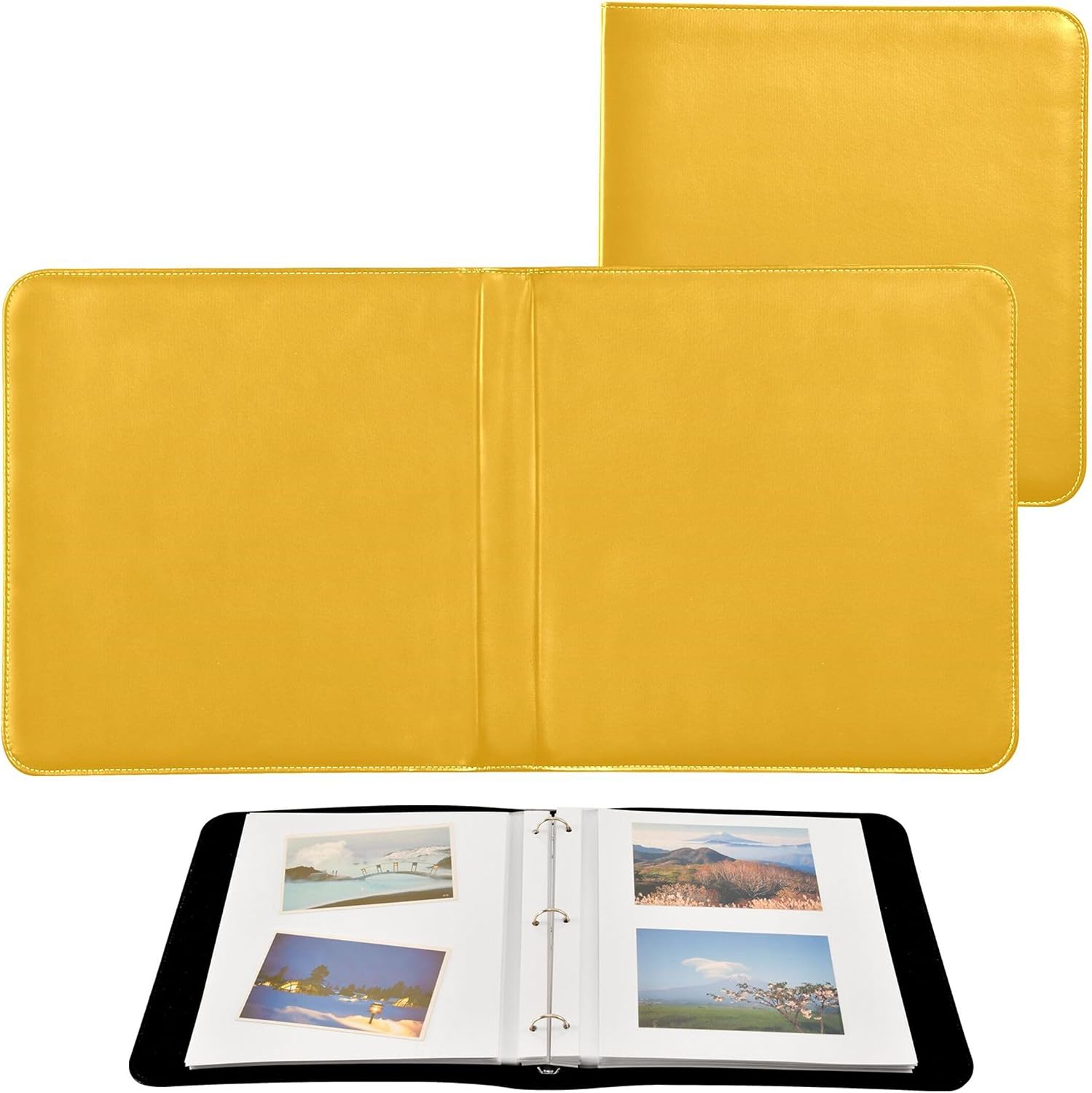 Dark Goldenrod Large Leather Cover Bookshelf Photo Albums Scrapbooking Albums for Family Wedding Star Photos & Arts Dark Goldenrod