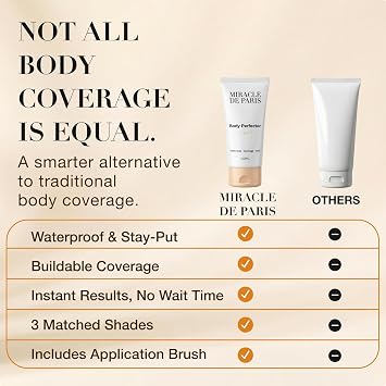 Body Perfector for Flawless Legs, Waterproof Leg, Body Makeup & Transfer-Proof Coverage to Conceal Veins & Spots with a Natural Glow, for All Skin Types (Tan)