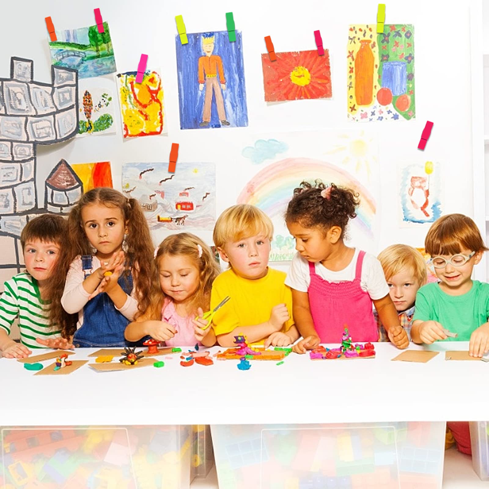110 bunte Pinnnadeln mit Holzklammern, langlebige Holz-Pinnnadeln, dekorative Reißzwecken, Reißnägel für Korktafel, Kunstwerke, Notizen, Fotos, Büros und Wohnungen