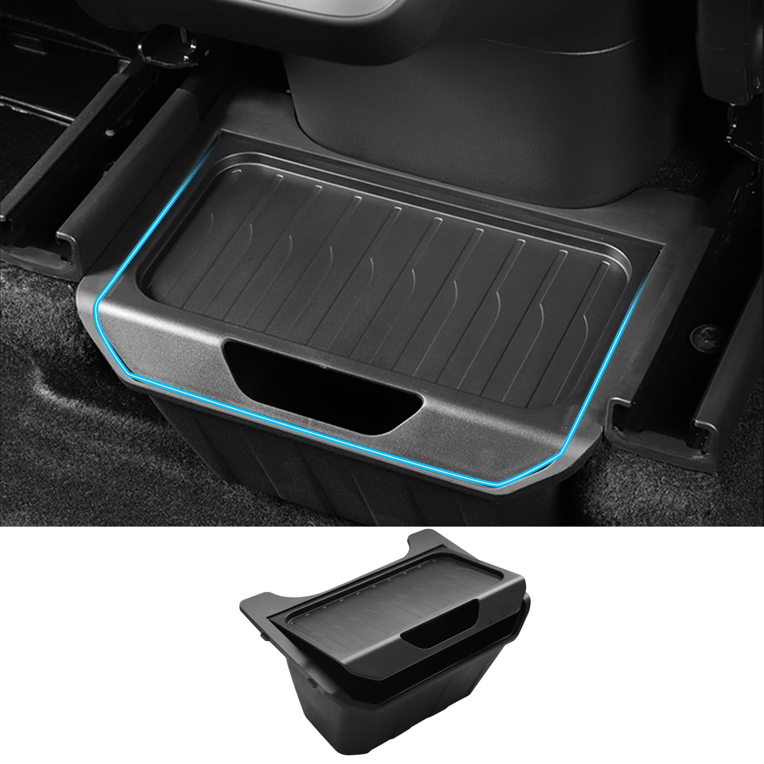 Caja de almacenamiento debajo de la salida de aire trasera Organizador para Tesla Model Y, Organizador de consola central trasera Contenedor de segunda fila