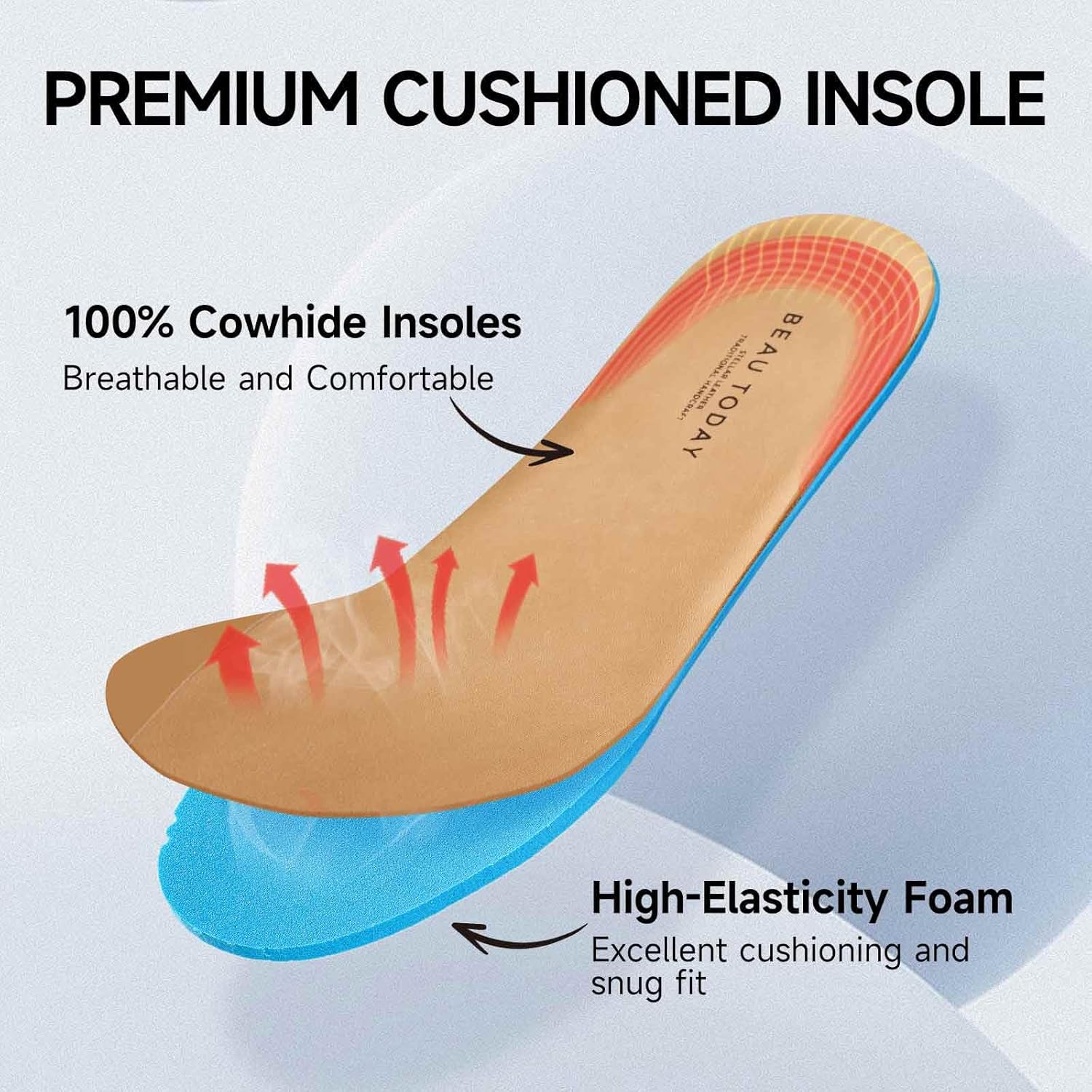 BEAU TODAY Women's Oxfords, Platform Oxfords for Women, Chunky Leather Brogue Wingtip Shoes for Women, Comfortable Business Casual Lace Up Dress Shoes - Image 5