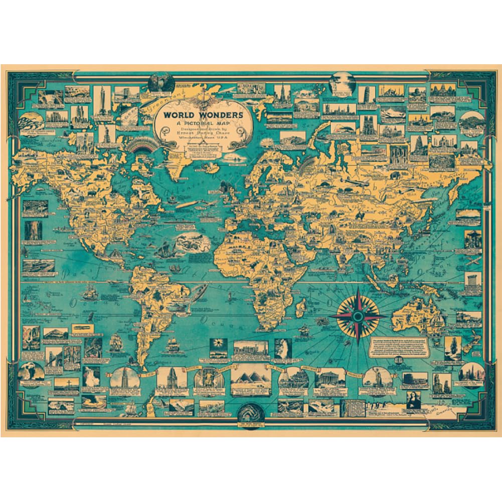 Amazon | FLOATING WOOD 世界地図ポスター 英語表記 イギリス中心