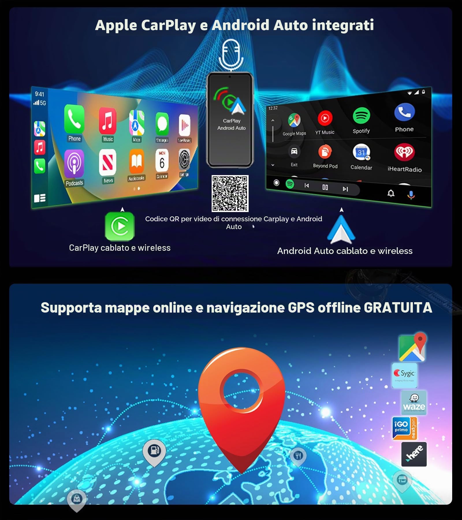 Erisin 10.25" 8-Core 4GB+64GB Android 14 Autoradio Bluetooth 5.1 per Audi A4 S4 RS4 B8 A5 S5 RS5 Supporta GPS Navigatore IPS Touch Screen MMI OEM CarPlay Android Auto Can-bus DAB+ Wifi RDS SWC TPMS