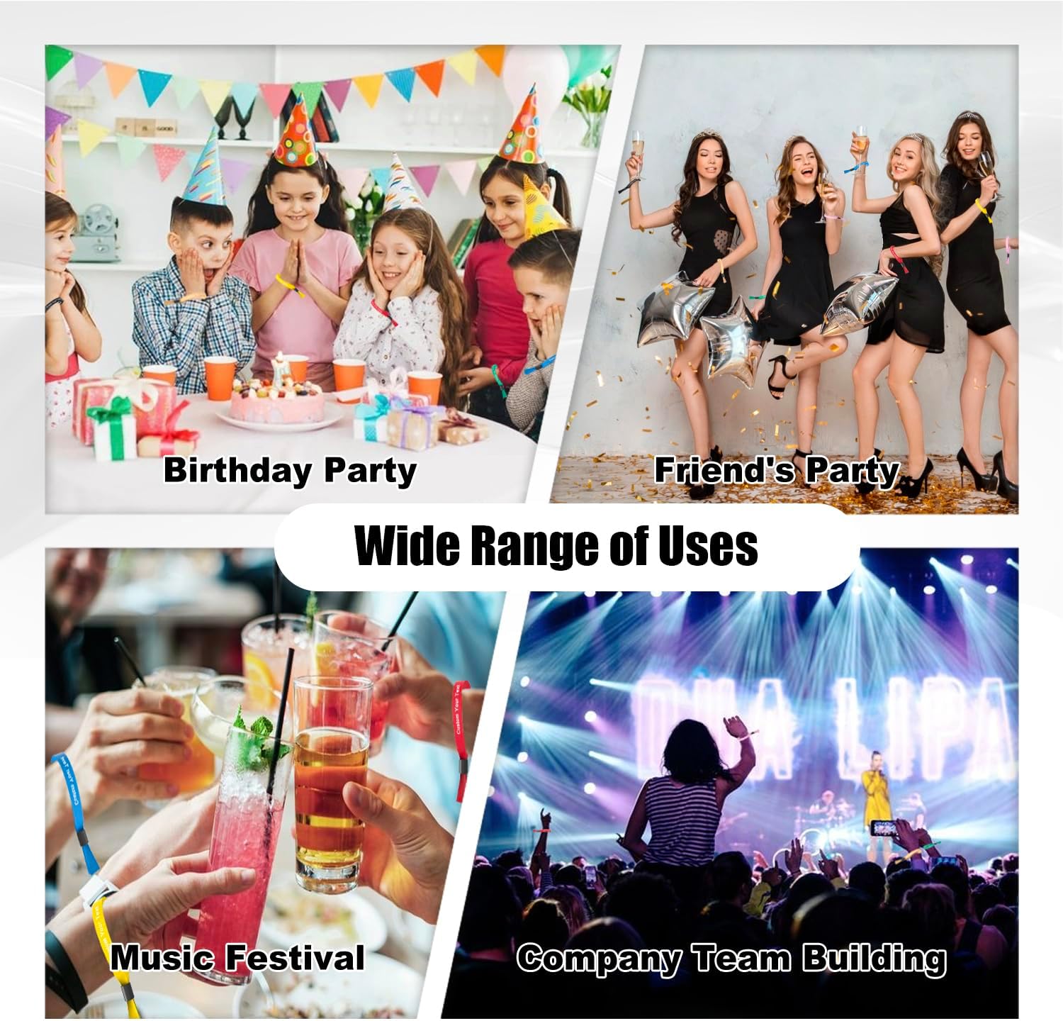 50-5000 Pcs Custom Cloth Wristbands, Personalized VIP Adjustable Reusable Ribbon Wrist Bands, Bulk Party Promotional Concert Club Wristbands